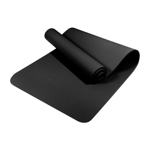 Premium black yoga mat - black,
