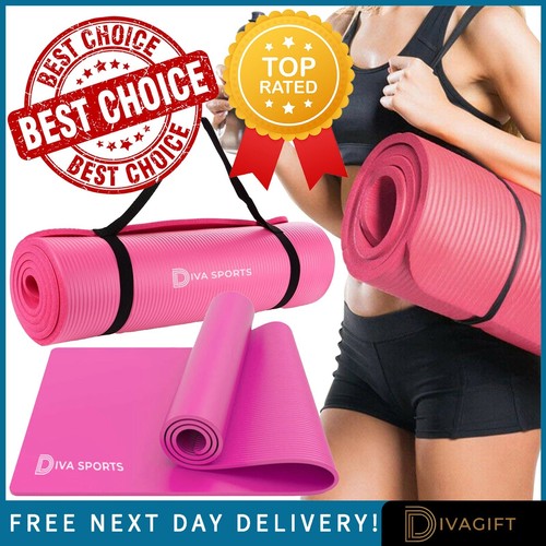 Pink yoga mat 15mm thick - pink,