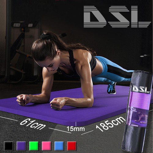 61x 185cm yoga mat 15mm - 61x,